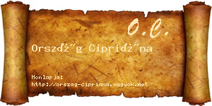 Ország Cipriána névjegykártya